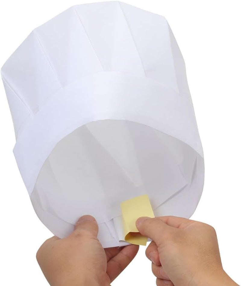 Yeios 24 Pack Chef Hat for Kids for Adults Adjustable Chef Hats Disposable Chefs Hat DIY Kids Bakers Hats for Party,Pizza,DIY,Cooking,Bakery 7.9inch Tall White - Image 4